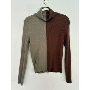 Crescent Sweater color block turtleneck sz Med